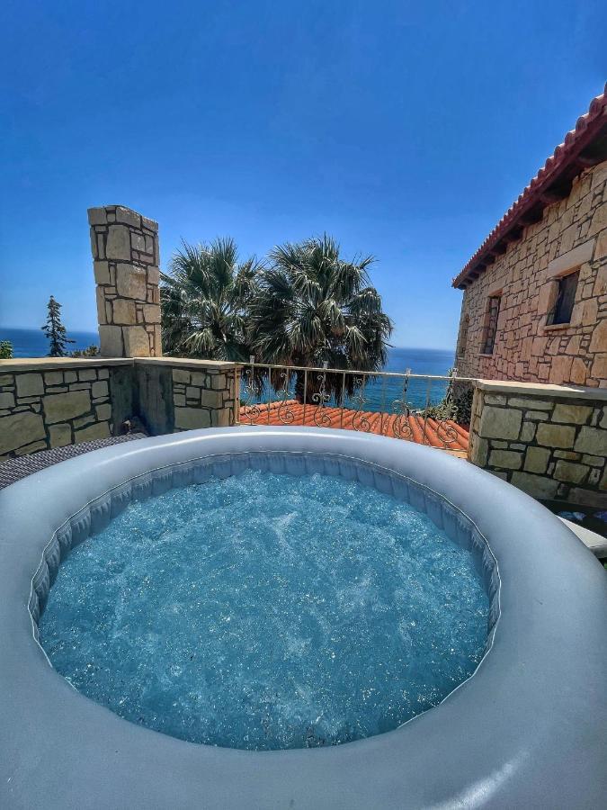 Elouthia Residence With Sea View And Hot Tub Tsoútsouros エクステリア 写真